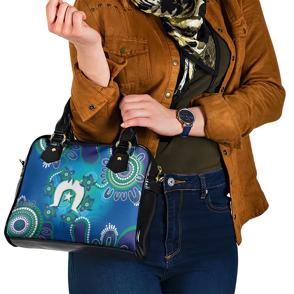 Torres Strait Islanders Flag Day Shoulder Handbag Dhari With Turtles Aboriginal Art