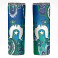 Torres Strait Islanders Flag Day Skinny Tumbler Dhari With Turtles Aboriginal Art