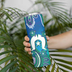 Torres Strait Islanders Flag Day Skinny Tumbler Dhari With Turtles Aboriginal Art