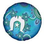 Torres Strait Islanders Flag Day Spare Tire Cover Dhari With Turtles Aboriginal Art