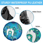 Torres Strait Islanders Flag Day Spare Tire Cover Dhari With Turtles Aboriginal Art