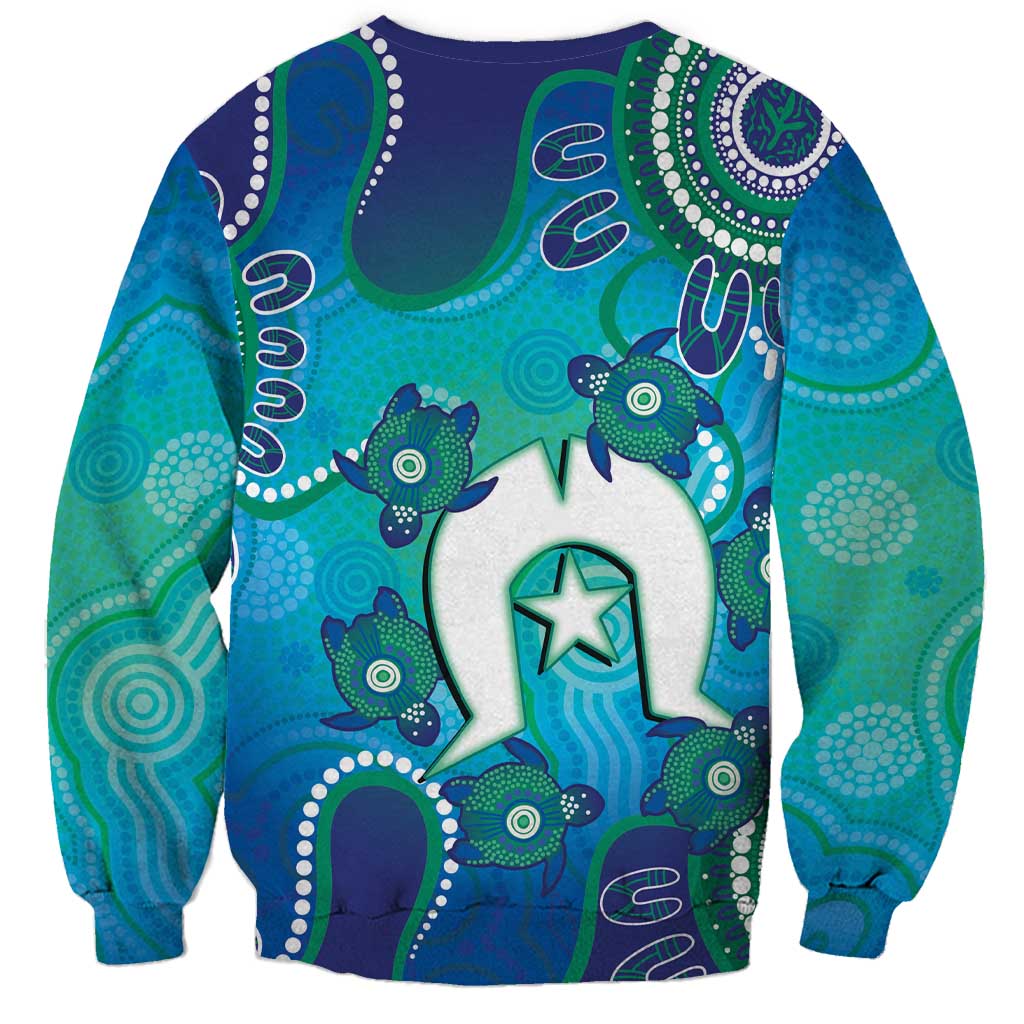 Torres Strait Islanders Flag Day Sweatshirt Dhari With Turtles Aboriginal Art