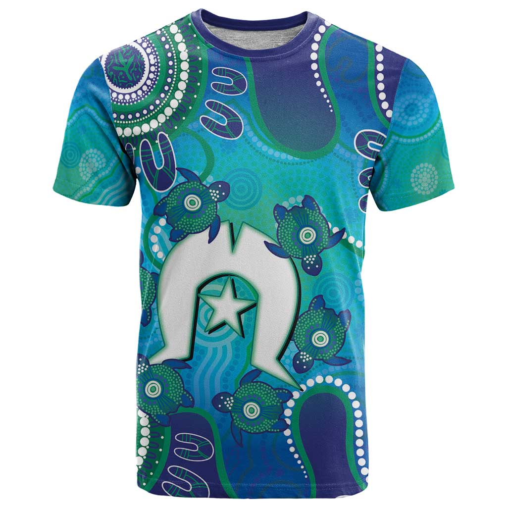 Torres Strait Islanders Flag Day T Shirt Dhari With Turtles Aboriginal Art