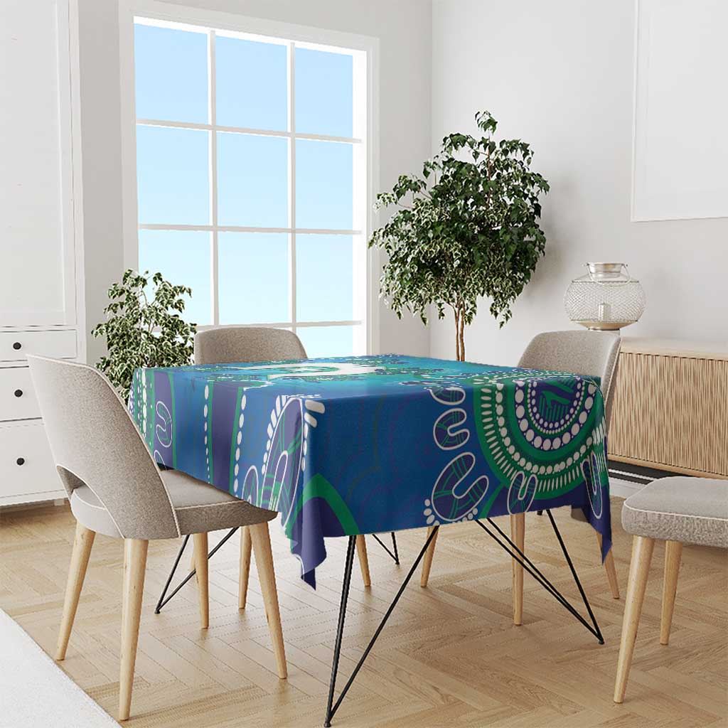 Torres Strait Islanders Flag Day Tablecloth Dhari With Turtles Aboriginal Art