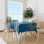Torres Strait Islanders Flag Day Tablecloth Dhari With Turtles Aboriginal Art