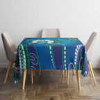 Torres Strait Islanders Flag Day Tablecloth Dhari With Turtles Aboriginal Art