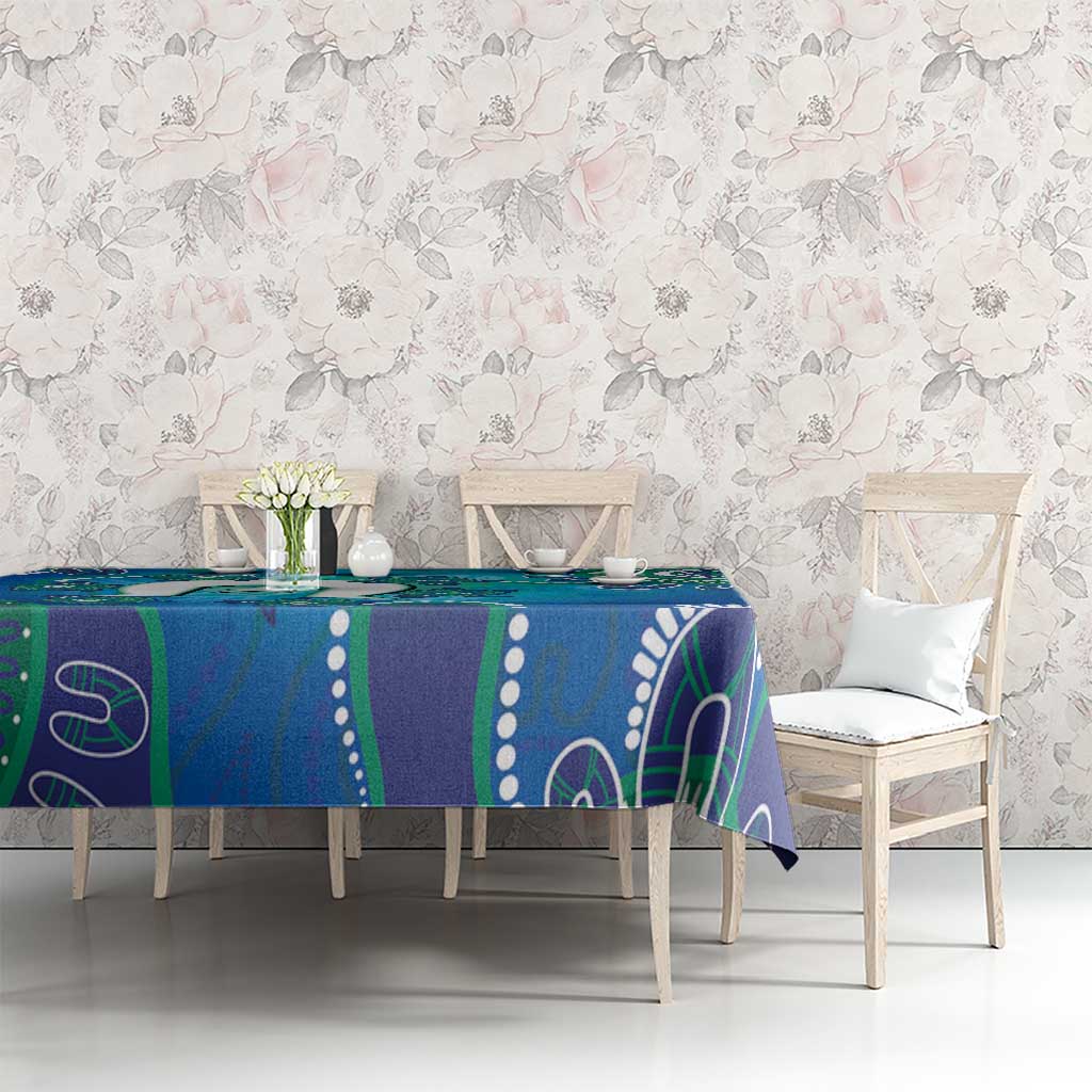 Torres Strait Islanders Flag Day Tablecloth Dhari With Turtles Aboriginal Art
