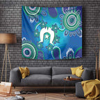 Torres Strait Islanders Flag Day Tapestry Dhari With Turtles Aboriginal Art