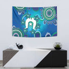 Torres Strait Islanders Flag Day Tapestry Dhari With Turtles Aboriginal Art