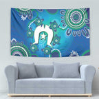 Torres Strait Islanders Flag Day Tapestry Dhari With Turtles Aboriginal Art
