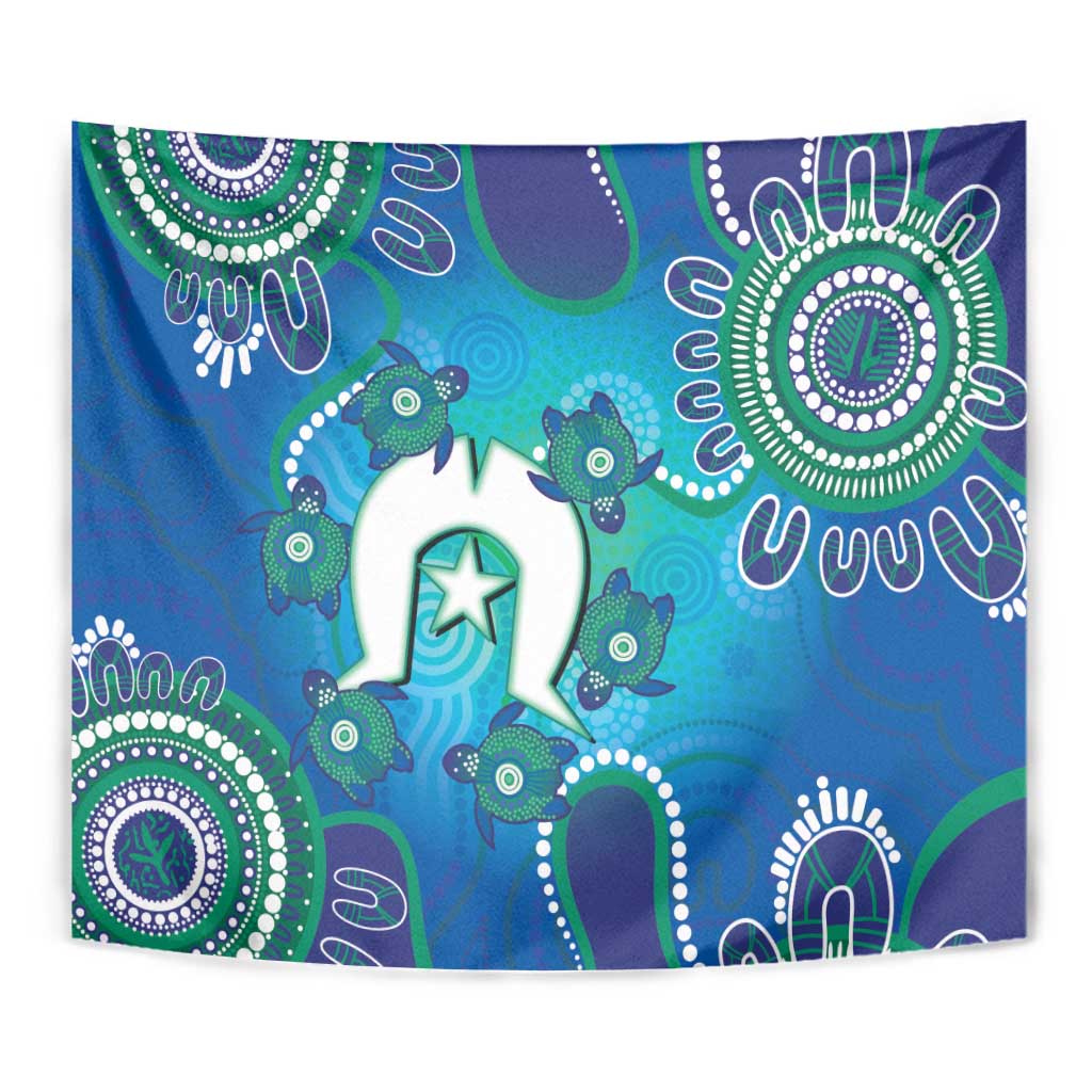 Torres Strait Islanders Flag Day Tapestry Dhari With Turtles Aboriginal Art