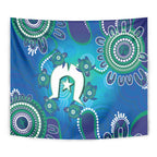 Torres Strait Islanders Flag Day Tapestry Dhari With Turtles Aboriginal Art