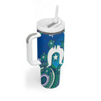 Torres Strait Islanders Flag Day Tumbler With Handle Dhari With Turtles Aboriginal Art