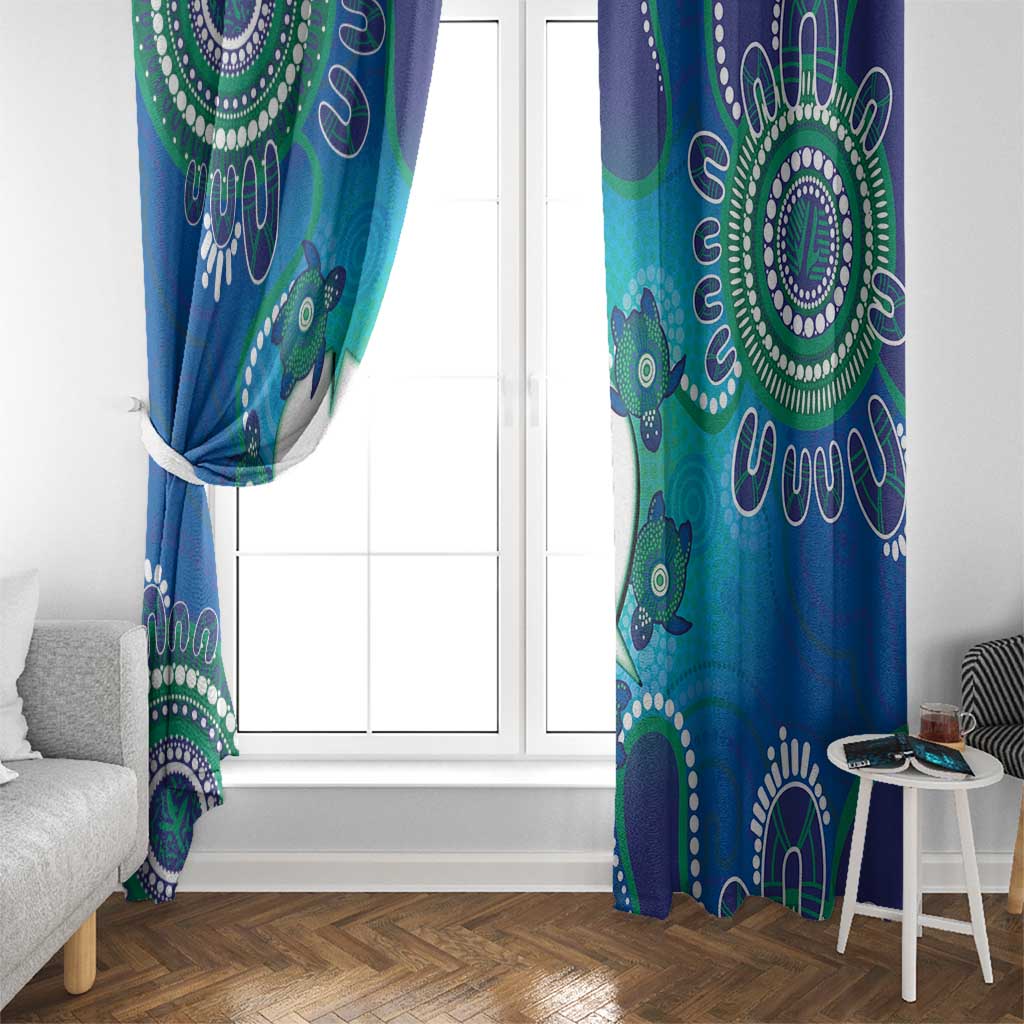 Torres Strait Islanders Flag Day Window Curtain Dhari With Turtles Aboriginal Art