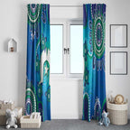 Torres Strait Islanders Flag Day Window Curtain Dhari With Turtles Aboriginal Art