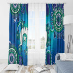 Torres Strait Islanders Flag Day Window Curtain Dhari With Turtles Aboriginal Art