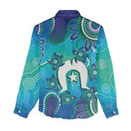 Torres Strait Islanders Flag Day Women Casual Shirt Dhari With Turtles Aboriginal Art