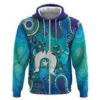Torres Strait Islanders Flag Day Zip Hoodie Dhari With Turtles Aboriginal Art