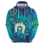 Torres Strait Islanders Flag Day Zip Hoodie Dhari With Turtles Aboriginal Art