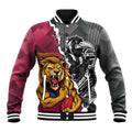 Personalised Collingwood and Brisbane Lions Baseball Jacket Dynamic Mascots Together