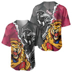Personalised Collingwood and Brisbane Lions Baseball Jersey Dynamic Mascots Together