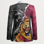 Personalised Collingwood and Brisbane Lions Blazer Dynamic Mascots Together