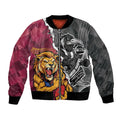 Personalised Collingwood and Brisbane Lions Bomber Jacket Dynamic Mascots Together
