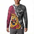 Personalised Collingwood and Brisbane Lions Button Sweatshirt Dynamic Mascots Together