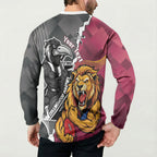 Personalised Collingwood and Brisbane Lions Button Sweatshirt Dynamic Mascots Together