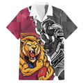 Personalised Collingwood and Brisbane Lions Hawaiian Shirt Dynamic Mascots Together