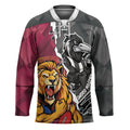 Personalised Collingwood and Brisbane Lions Hockey Jersey Dynamic Mascots Together