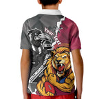 Personalised Collingwood and Brisbane Lions Kid Polo Shirt Dynamic Mascots Together