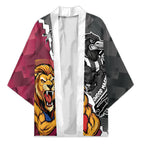 Personalised Collingwood and Brisbane Lions Kimono Dynamic Mascots Together