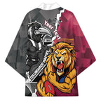 Personalised Collingwood and Brisbane Lions Kimono Dynamic Mascots Together