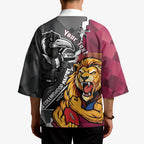 Personalised Collingwood and Brisbane Lions Kimono Dynamic Mascots Together