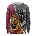 Personalised Collingwood and Brisbane Lions Long Sleeve Shirt Dynamic Mascots Together