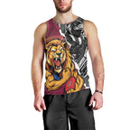 Personalised Collingwood and Brisbane Lions Men Tank Top Dynamic Mascots Together