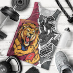 Personalised Collingwood and Brisbane Lions Men Tank Top Dynamic Mascots Together