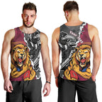 Personalised Collingwood and Brisbane Lions Men Tank Top Dynamic Mascots Together