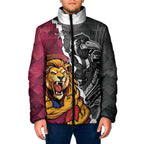 Personalised Collingwood and Brisbane Lions Padded Jacket Dynamic Mascots Together