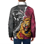 Personalised Collingwood and Brisbane Lions Padded Jacket Dynamic Mascots Together