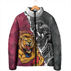 Personalised Collingwood and Brisbane Lions Padded Jacket Dynamic Mascots Together