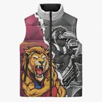 Personalised Collingwood and Brisbane Lions Sleeveless Puffer Jacket Dynamic Mascots Together