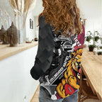 Personalised Collingwood and Brisbane Lions Women Casual Shirt Dynamic Mascots Together