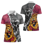 Personalised Collingwood and Brisbane Lions Women Polo Shirt Dynamic Mascots Together