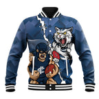 Personalised Cats and Blues Baseball Jacket Dynamic Mascots Together