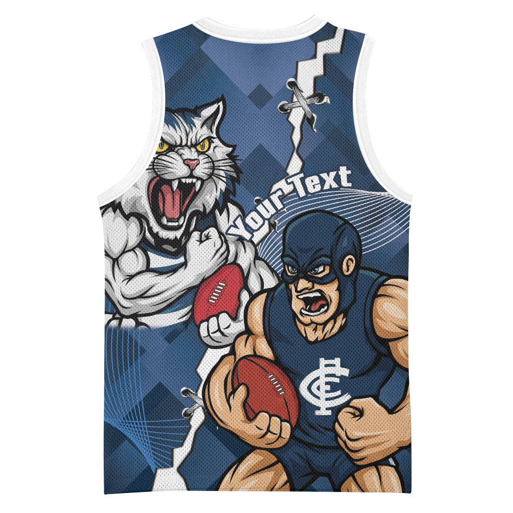 Personalised Cats and Blues Basketball Jersey Dynamic Mascots Together