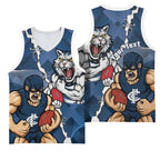 Personalised Cats and Blues Basketball Jersey Dynamic Mascots Together