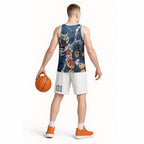 Personalised Cats and Blues Basketball Jersey Dynamic Mascots Together