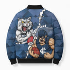 Personalised Cats and Blues Bomber Puffer Jacket Dynamic Mascots Together